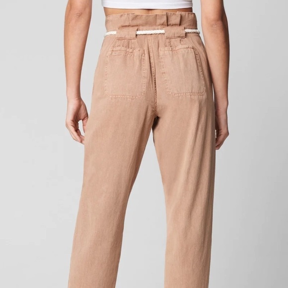 Blank NYC Paperbag Pants with Rope Belt in Tan Button Fly Sz M NEW - Picture 2 of 6